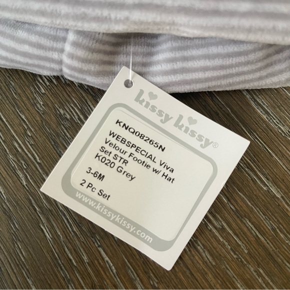 NWT Kissy Kissy Viva Velour Hat Grey 3-6M - Picture 8 of 10